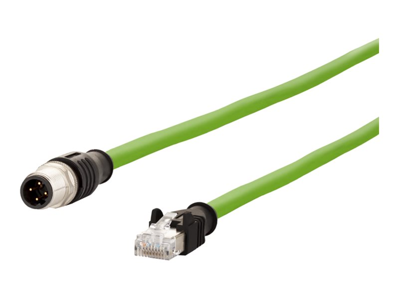 METZ CONNECT 142M4D15010, 1 m, Cat5e, S/UTP (STP), RJ-45, M12, Grøn