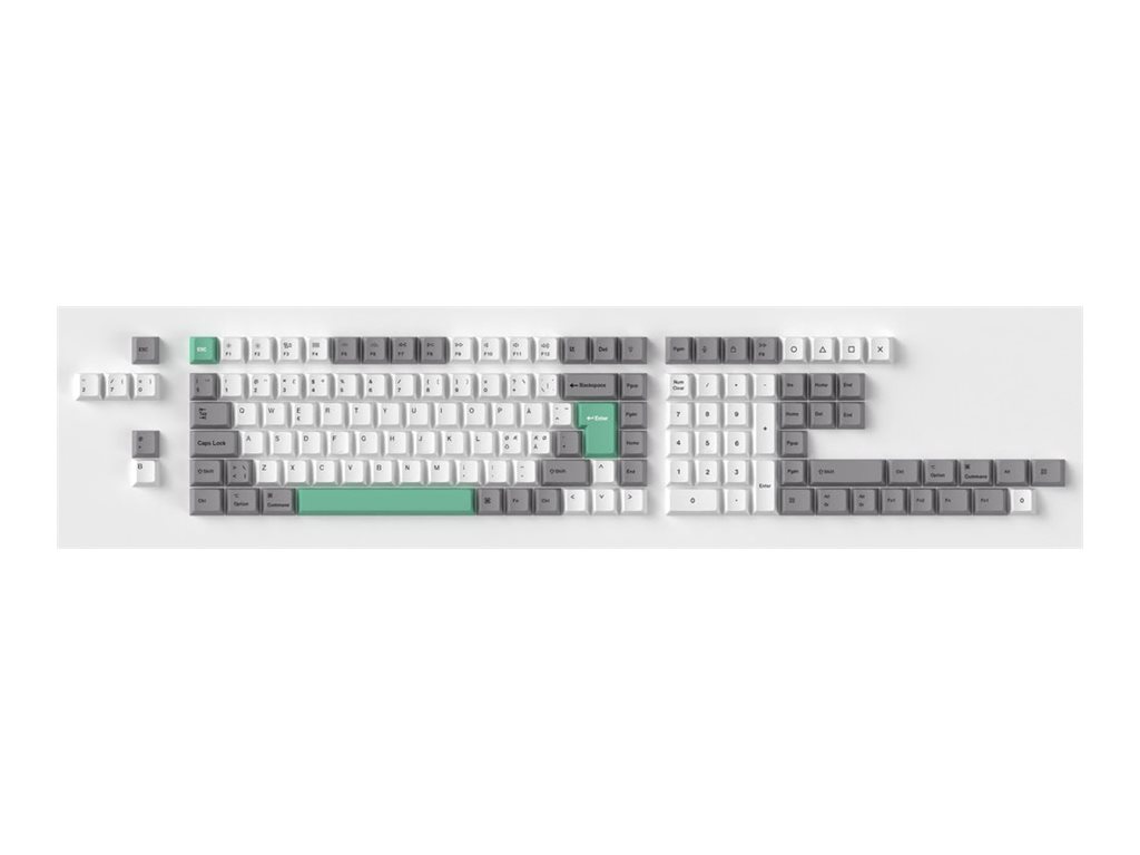 Keychron PBT Full Keycap Set - Gray White Mint ISO Nordic