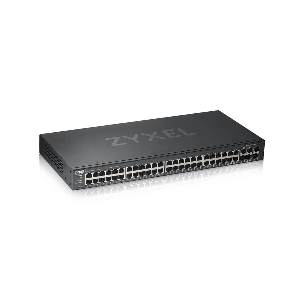 Zyxel GS1920-48v2 - Switch - smart - 48 x 10/100/1000 + 4 x combo Gigabit SFP + 2 x Gigabit SFP - monterbar på stativ