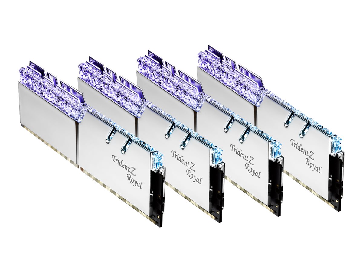 G.Skill Trident Z Royal DDR4-3200 - 64GB - CL16 - Quad Channel (4 pcs) - Intel XMP - Sølv med RGB