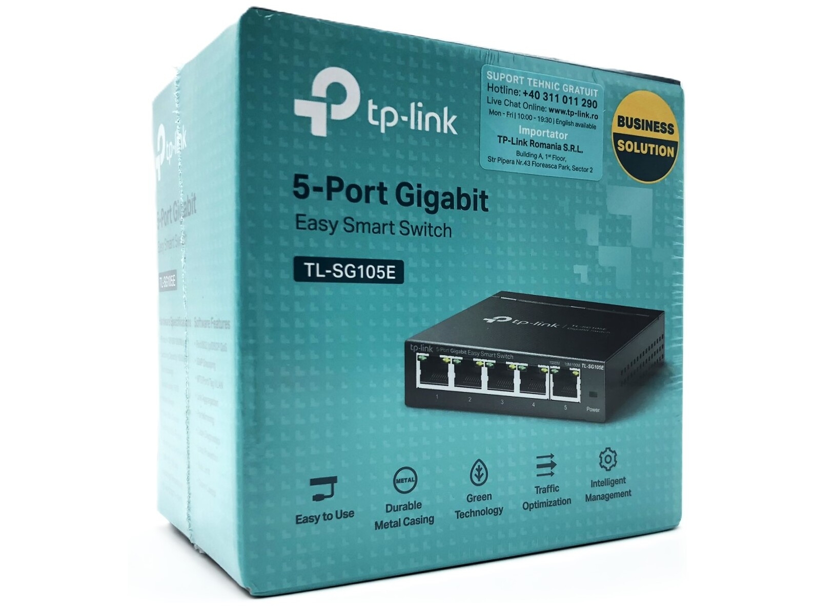 TP-Link TL-SG105E Administreret L2 Gigabit Ethernet (10/100/1000) Sort