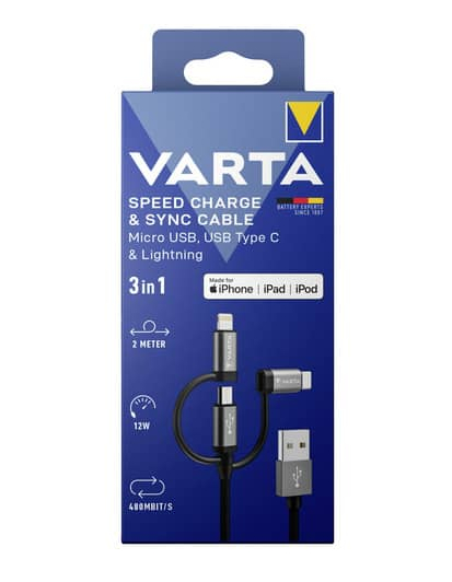 Varta 57937 101 111 oplader til mobil enhed Universel Lightning, USB Indendørs