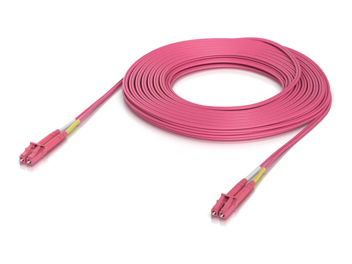 Ubiquiti UniFi OM4 Duplex LC UPC Fiber Patch Cable 15m - Pink - 15 meter