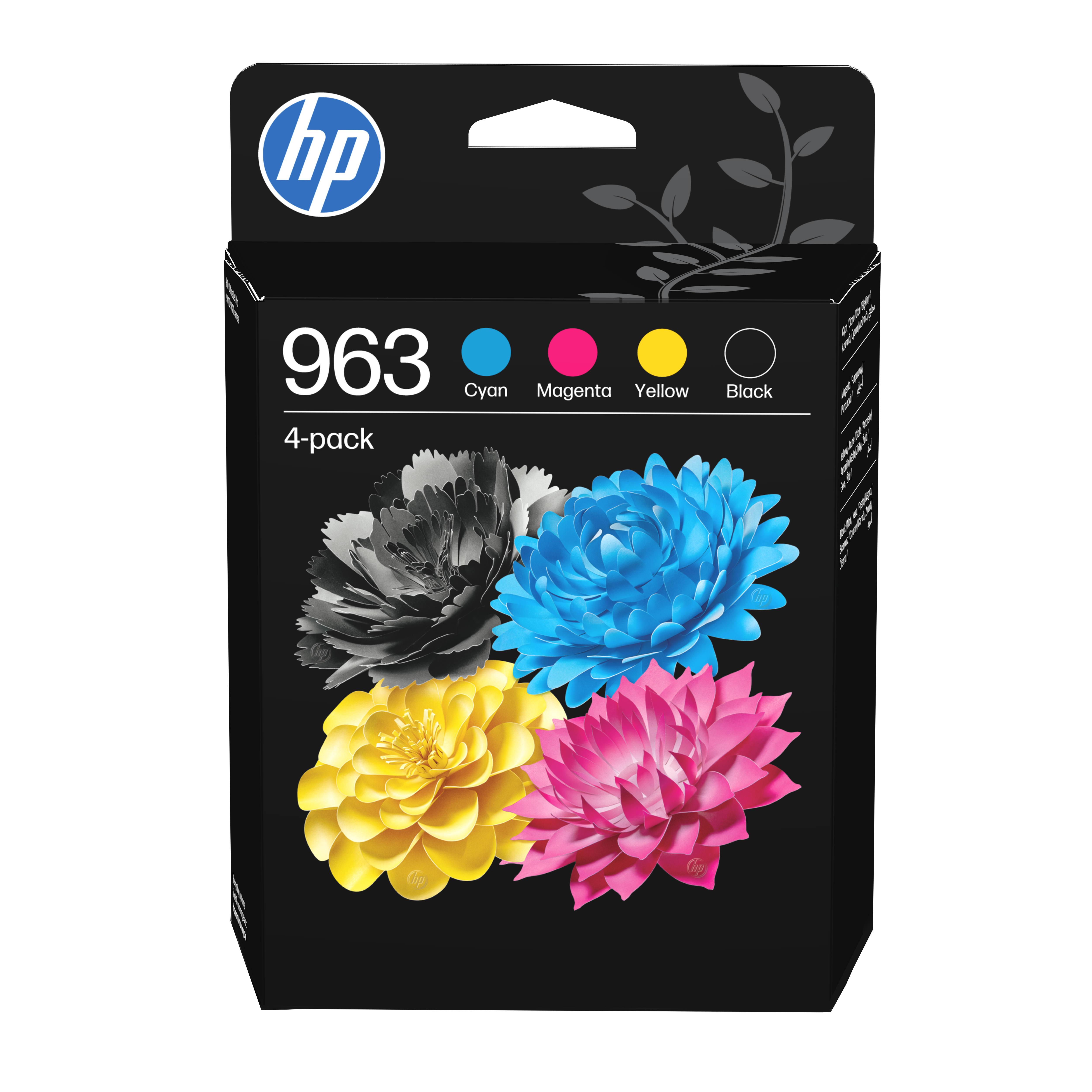 HP 963 4-Pack CMYK(4) Original Combo Sort, Cyan, Magenta, Gul 1000 sider Blæk