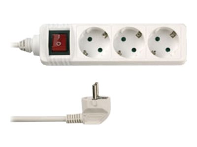 REV Stikdåse 3-stik 16A Hvid 1.4m