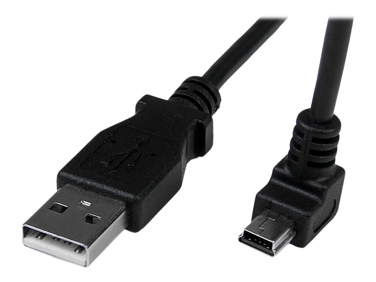 StarTech.com Down Angle Mini USB Cable - 2m - Black - USB A to Mini USB B - USB to Mini USB Cable - Mini USB Charger - USB A to Mini B (USBAMB2MD)