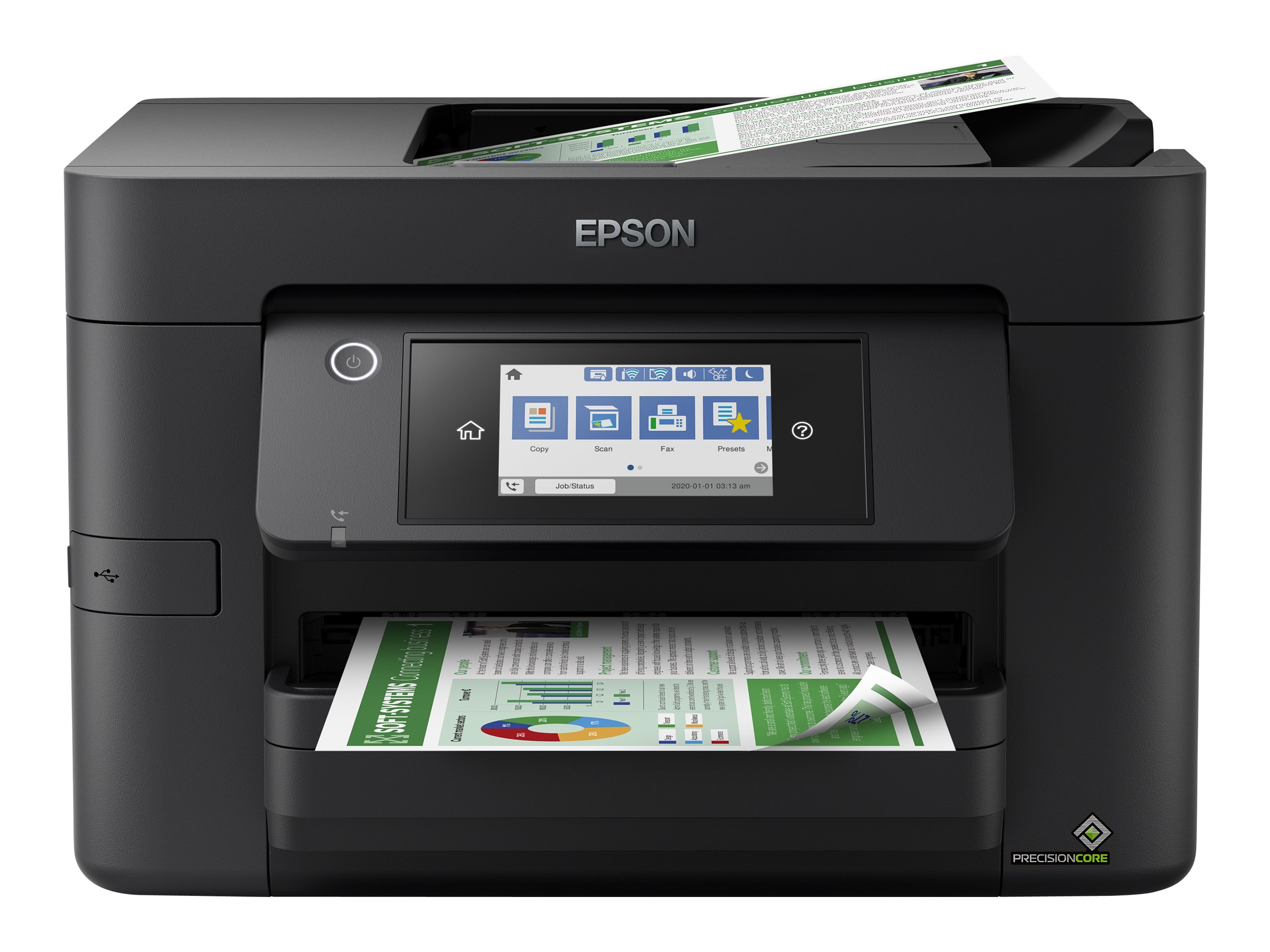 Epson WorkForce Pro WF-4825DWF - Multifunktionsprinter - farve - blækprinter - A4 (210 x 297 mm) (original) - A4/Legal (medie) - op til 25 spm (udskriver) - 250 ark - 33.6 Kbps - USB 2.0, LAN, Wi-Fi(n), USB vært