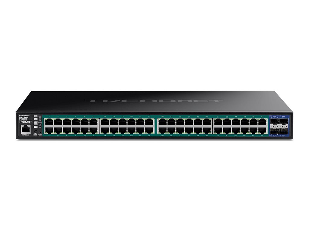 TRENDnet TPE-3524S 52-Port Gigabit Web Smart PoE+ Switch with 10G SFP+ Slots