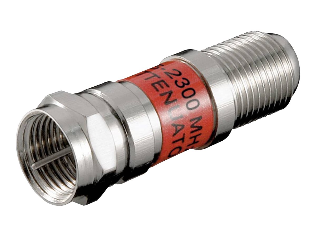 Antennesignal dæmpeled - 6dB, F han til F hun, 75ohm