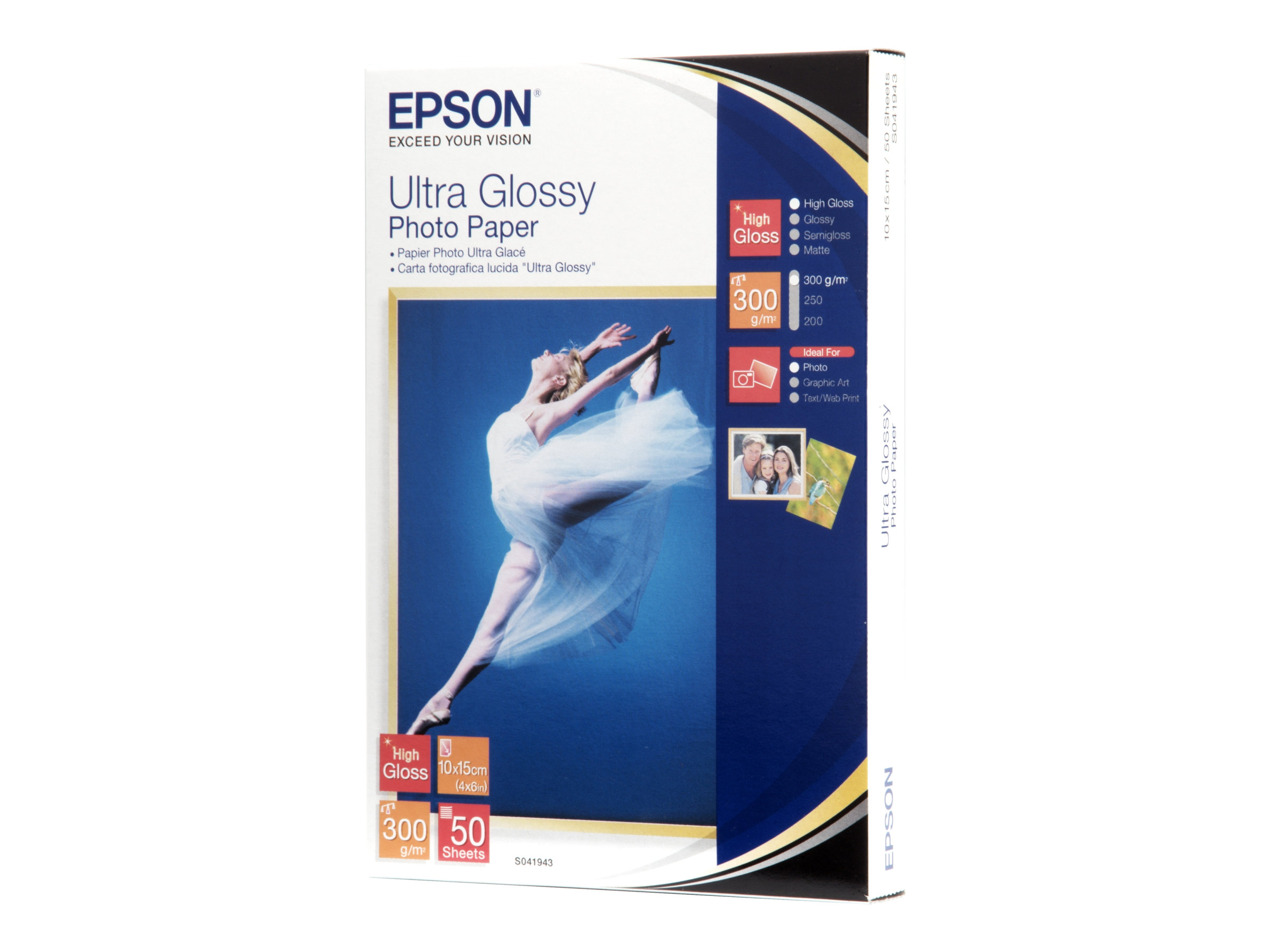 Epson Ultra Glossy Photo Paper - Skinnende - 100 x 150 mm 50 ark fotopapir - for EcoTank ET-1810, 2810, 2811, 2814, 2815, 2820, 2825, 2826, 2850, 2851, 2856, 4800, 4850