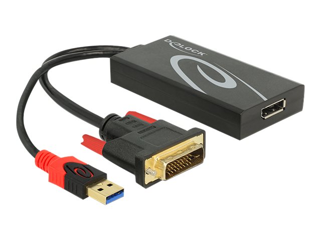Delock - Video transformer - DVI - DisplayPort - sort - detailsalg