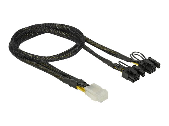 Delock - Strømkabel - 6 pin PCIe-strøm (hun) til 8 pin PCIe-strøm (6+2) (han) - 30 cm - sort