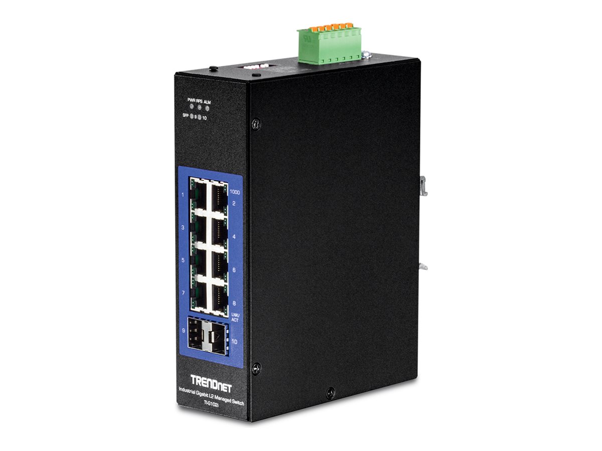 TRENDnet TI-G102i 10-Port Industrial Gigabit L2 Managed DIN-Rail Switch