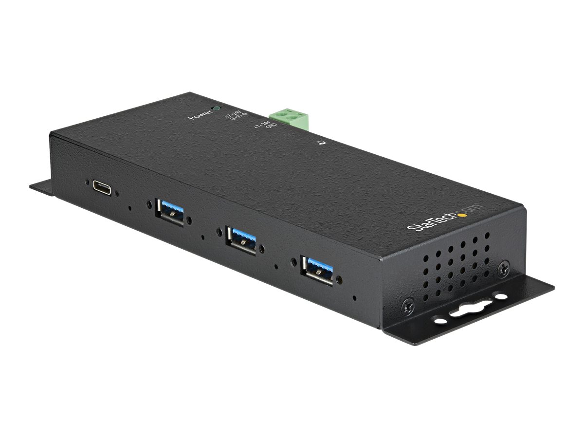 StarTech.com 4 Port USB C Hub 10Gbps - Metal Industrial USB 3.2/3.1 Gen 2 Type-C Hub - 3A/1C - USB-C or USB-A Host - Mountable - ESD/Surge billede