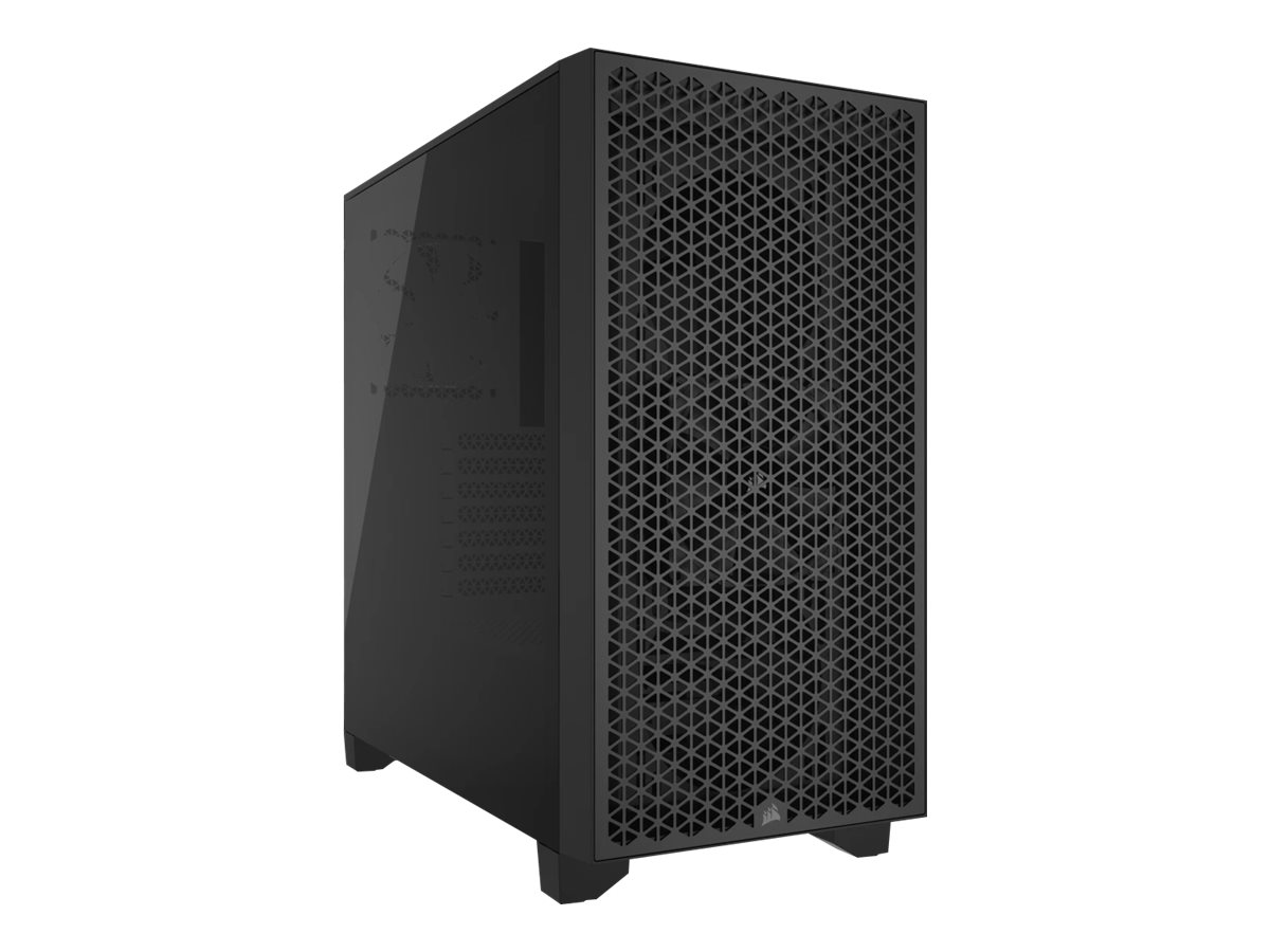 CORSAIR 3000D AIRFLOW - Mid tower - udvidet ATX - sidepanel med vindue (hærdet glas) - ingen strømforsyning (ATX) - sort - USB/Lyd
