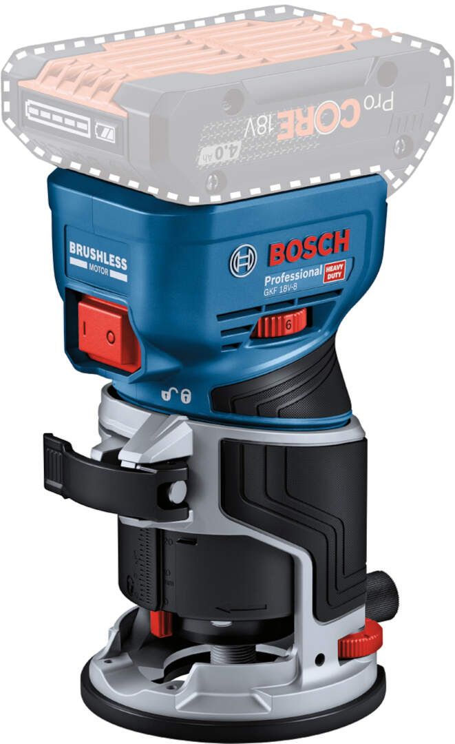Bosch GKF 18V-8, Sort, Blå, 30000 rpm, 6, 6.35 (1/4), 8 (5/16), 10000 rpm, 95 dB, 87 dB - SOLO