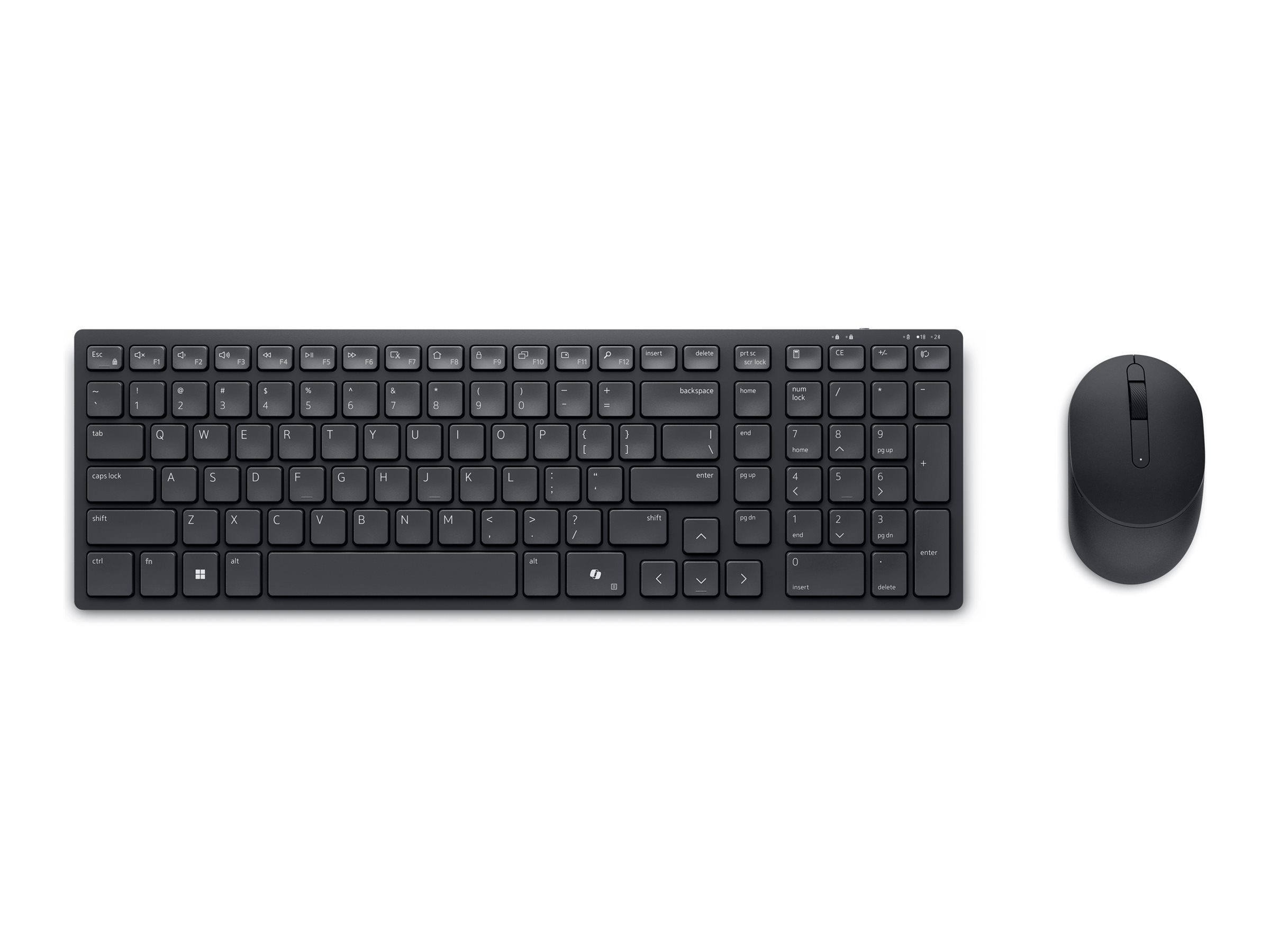 Dell Pro Compact Silent Keyboard and Mouse - KM555 Sæt med mus og tastatur Pressestempel Trådløs Tysk