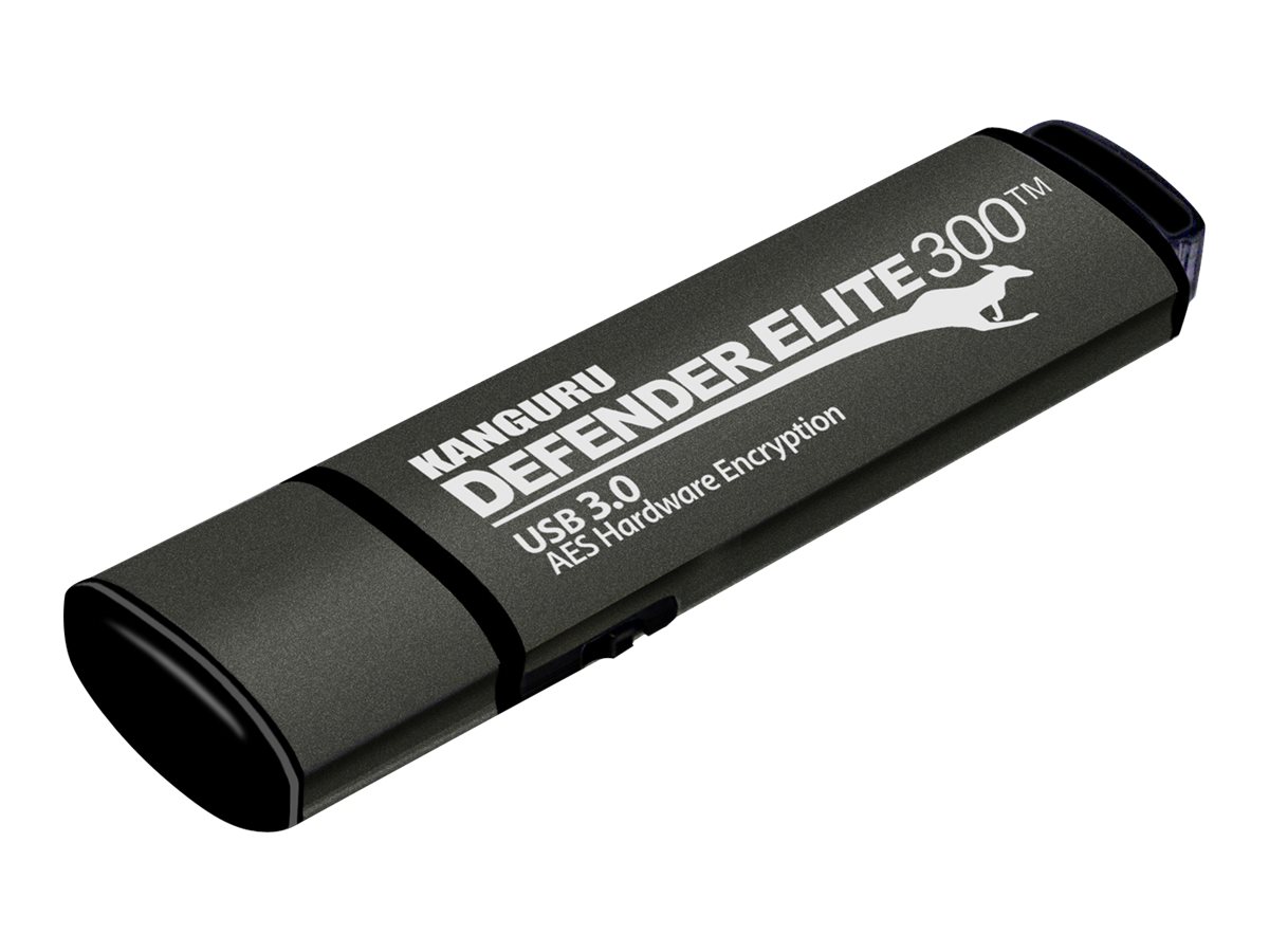 Kanguru Encrypted Defender Elite300 128GB USB 3.2 Gen 1 Sort