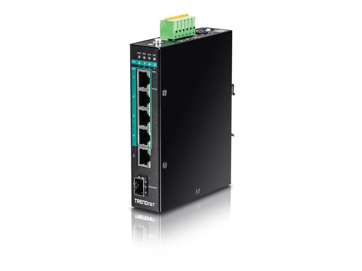 Trendnet TI-PG541I - 6-port gigabit PoE+ managed switch til DIN-skinne
