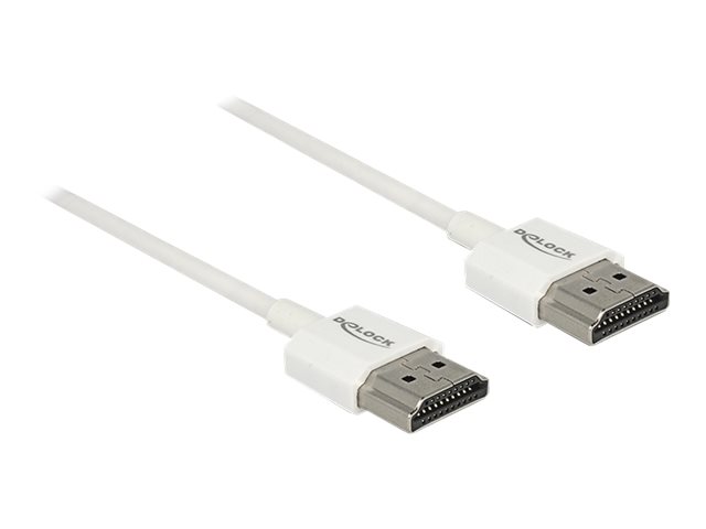Delock High Speed HDMI with Ethernet HDMI-kabel med Ethernet 50cm Hvid