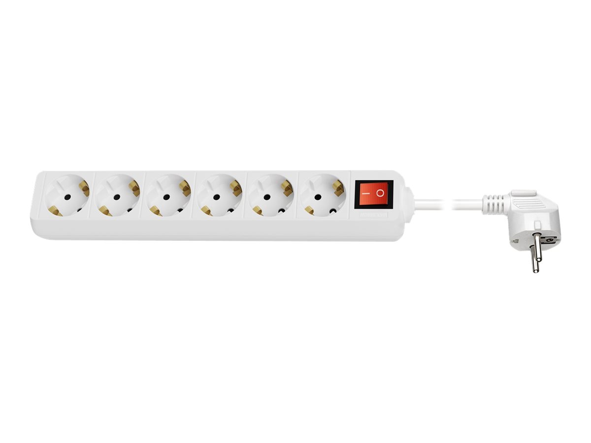 goobay Stikdåse 6-stik 16A Hvid 5m