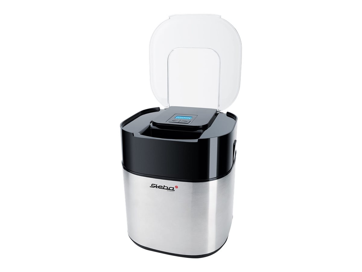 Steba IC 30, Traditionel ismaskine, 1,5 L, 1 skåle, LCD, Rustfrit stål, Sort, Rustfrit stål