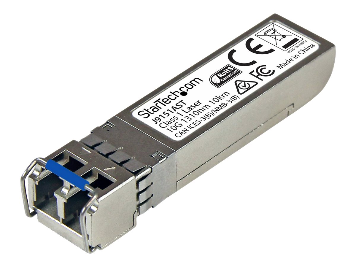 Startech 10 Gb Fiber SFP+ - HP J9151A Compatible - SM LC -10km/6.2 mi - Lifetime Warranty (J9151AST) - SFP+ transceiver modul (svarende til: HP J9151A) - 10GbE - 10GBase-LR - LC enkelttilstand - op til 10 km - 1310 nm - for HPE 6120, 6600, SFP+ zl  HPE Aruba 2930F 24, 2930F 48, 5406