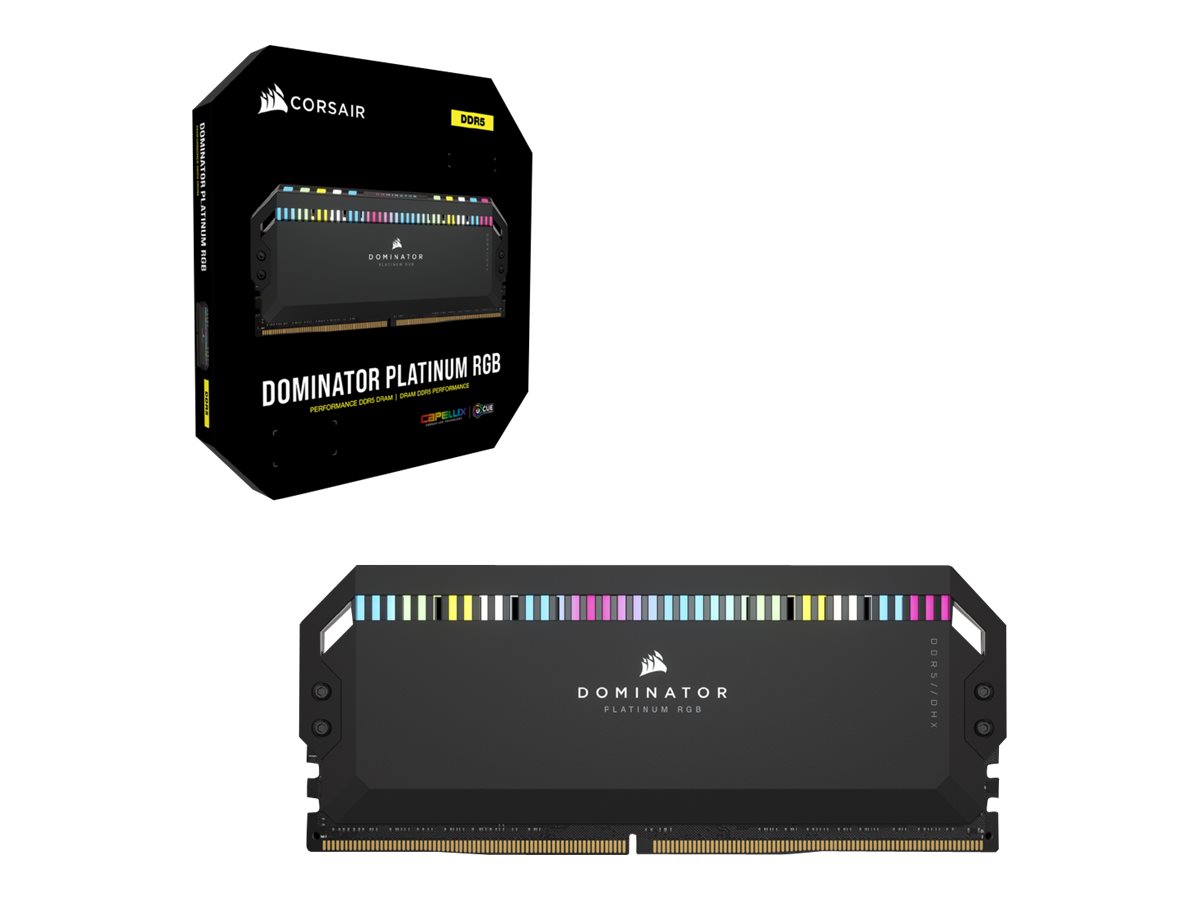 Corsair Dominator Platinum RGB DDR5-5200 - 32GB - CL40 - Dual Channel (2 pcs) - Intel XMP - Sort med RGB
