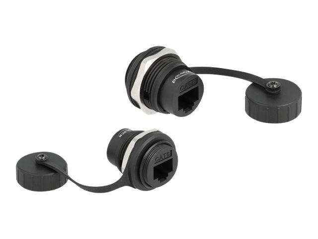 Delock - klik i-modul - CAT6 med beskyttende støvhætte IP67 støv og vandtæt - 1 netværkssokkel - sort