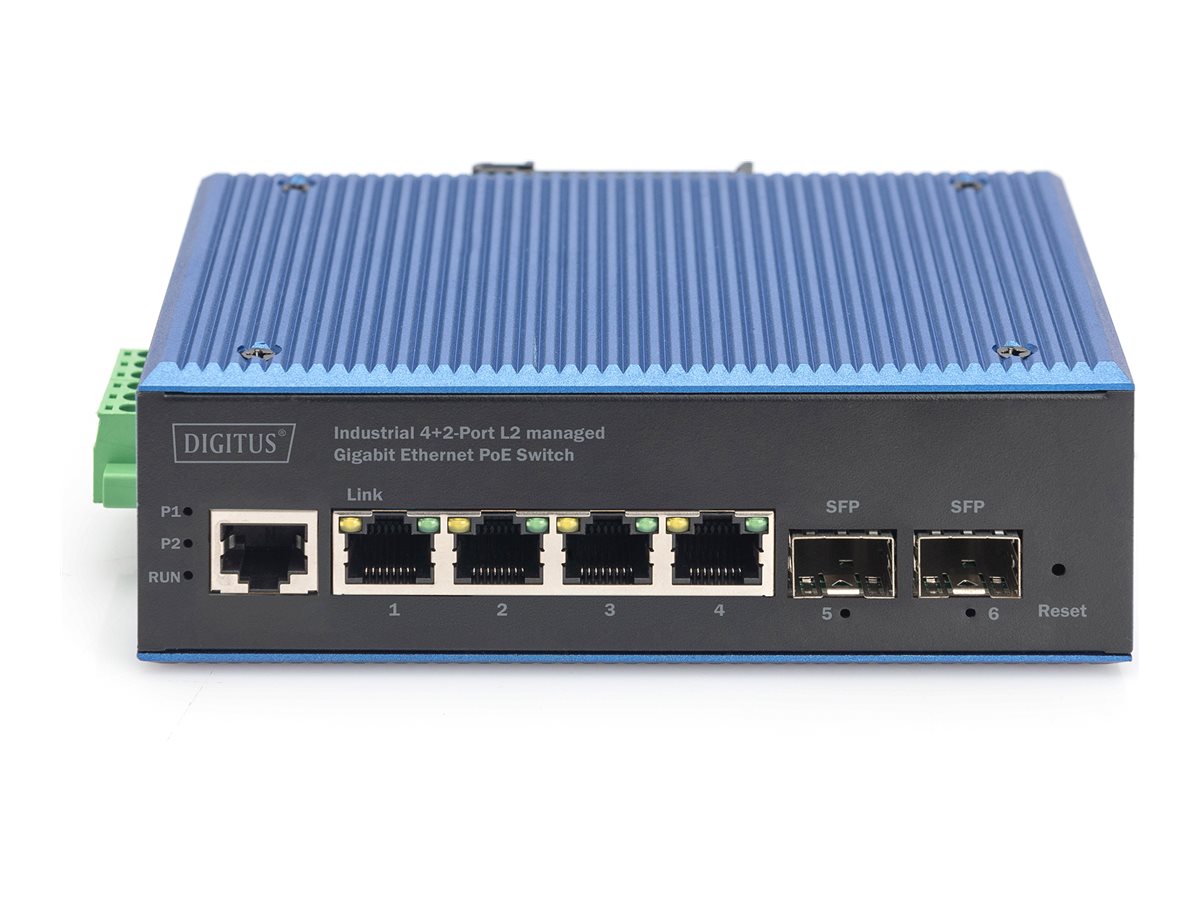 Digitus Dn-651155 Netværksswitch Administreret L2 Gigabit Ethernet (10/100/1000) Strøm Over Ethernet (poe) Sort, Blå