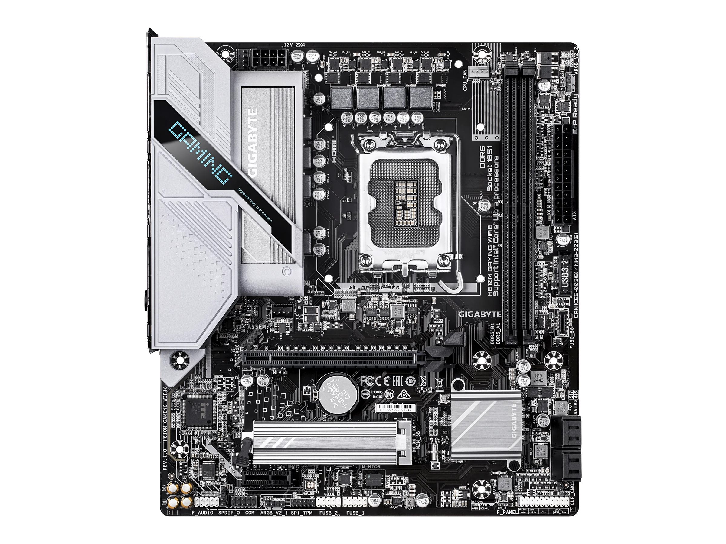 GIGABYTE H810M GAMING WIFI6 - motherboard - micro ATX - LGA1851 Socket - H810 Bundkort - Intel H810 - Intel LGA1851 socket - DDR5 RAM - Micro-ATX