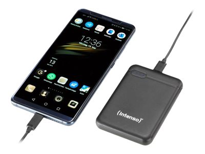 Intenso XS20000 Powerbank. Kraftig powerbank med USB-A/USB-C og 3.1 A. 20000 mAh. Sort.