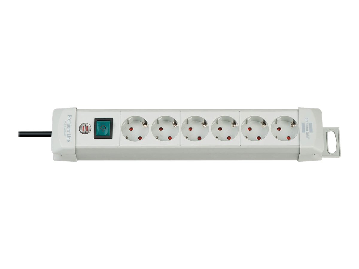 Brennenstuhl Premium-Line stikdåse - 6 udtag, 3 m, 3.600 W, IP20