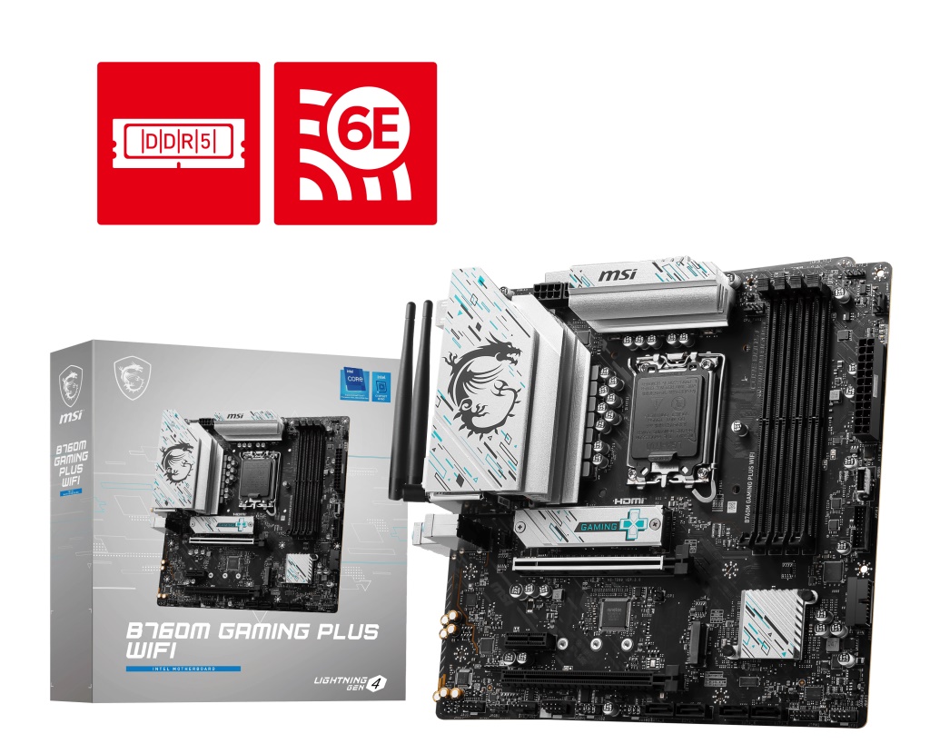 MSI B760M GAMING PLUS WIFI Bundkort - Intel B760 - Intel LGA1700 socket - DDR5 RAM - Micro-ATX