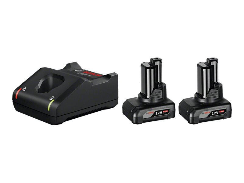 Bosch 12V batteripakke med 2 stk. 6,0 Ah og lader GAL 12V-40