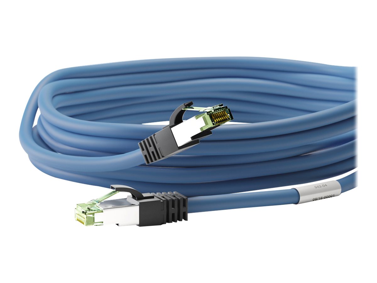 Goobay CAT 8.1 Patchkabel, S/FTP (PiMF), blå 99,9 % iltfri kobberleder (OFC), AWG 24, halogenfri kabelkappe (LSZH), 1 m