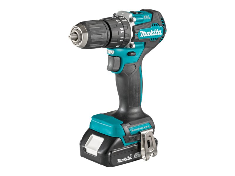 Makita DHP487RAJ - Hammerbor/skruemaskine - ledningfri - 2-hastigheders - nøgleløs borepatron 13 mm - 40 N·m - 2 batterier - 18 V