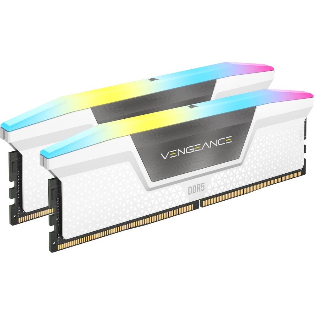 Corsair Vengeance RGB DDR5-6000 - 32GB - CL36 - Dual Channel (2 pcs) - AMD EXPO & Intel XMP - Hvid med RGB