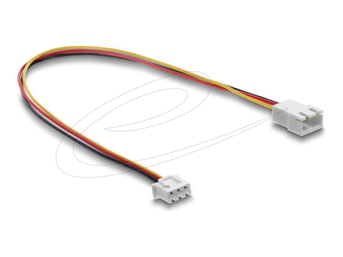 Delock - Forlængerkabel til blæserstrøm - 3-PIN intern spænding (hun) til 3-PIN intern spænding (han) - 30 cm