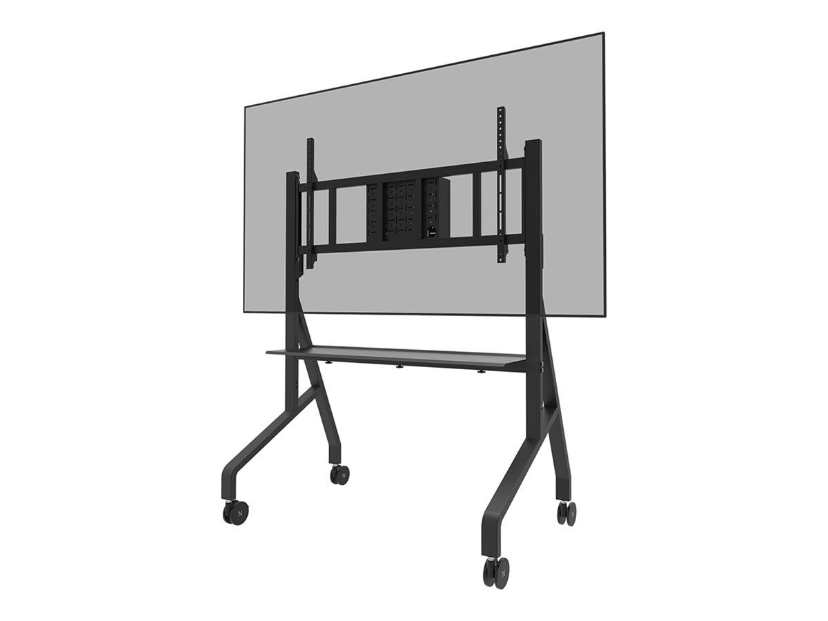 Neomounts FL50-575BL1 - Vogn med hjul - robust - for displaystander - gulvstander - låsbar - stål - sort - skærmstørrelse: 65-115
