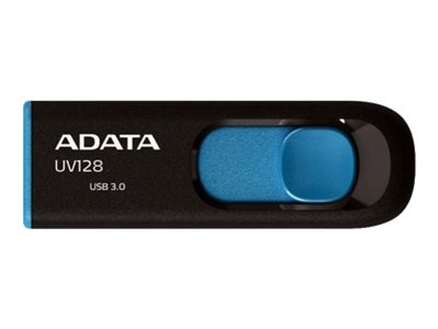 ADATA DashDrive UV128 - USB flashdrive - 64 GB - USB 3.0 - sort, blå