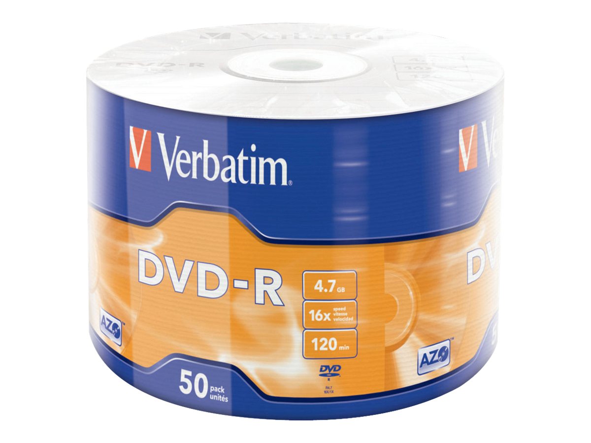 Verbatim - 50 x DVD-R - 4.7 GB (120min) 16x - sølvmatteret - spindle