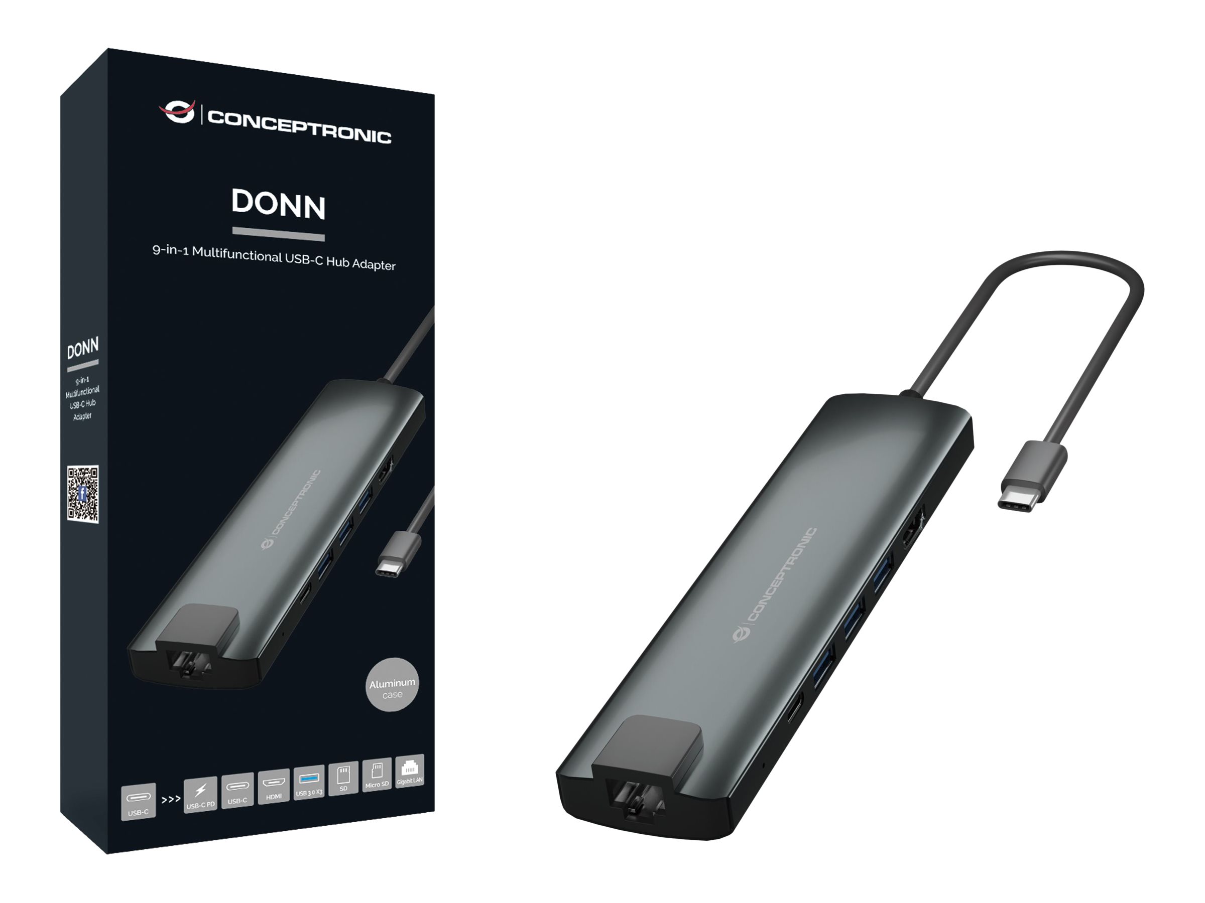 Conceptronic DONN06G USB-C 3.1 Gen 1 Dockingstation