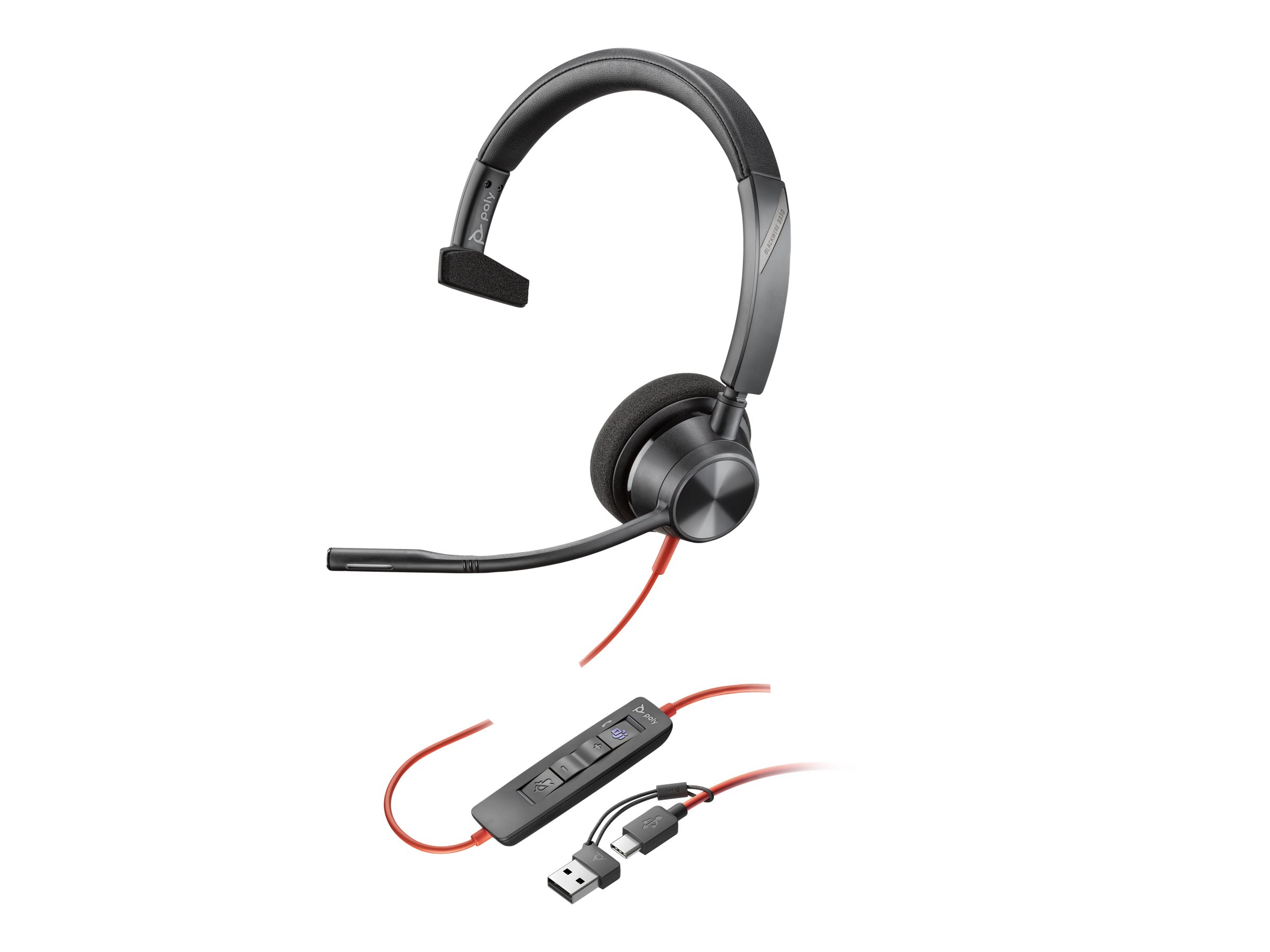 HP 8X216AA headset med mikrofon (monaural) - USB, sort