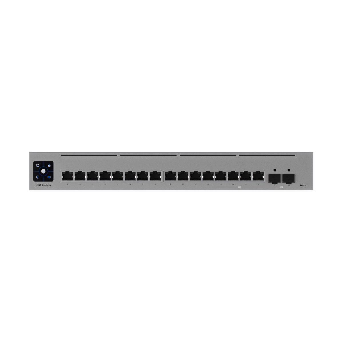 Ubiquiti UniFi Switch Pro Max 16 - Switch - L3 - Administreret - 12 x 10/100/1000 + 4 x 2.5GBase-T + 2 x 10 Gigabit Ethernet - desktop, monterbar på stativ, væg-monterbar - AC