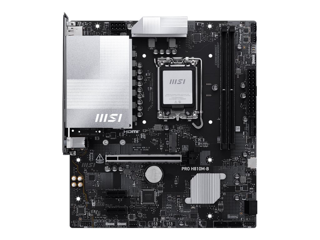 MSI PRO H810M-B - motherboard - micro ATX - LGA1851 Socket - H810 Bundkort - Intel H810 - Intel LGA1851 socket - DDR5 RAM - Micro-ATX
