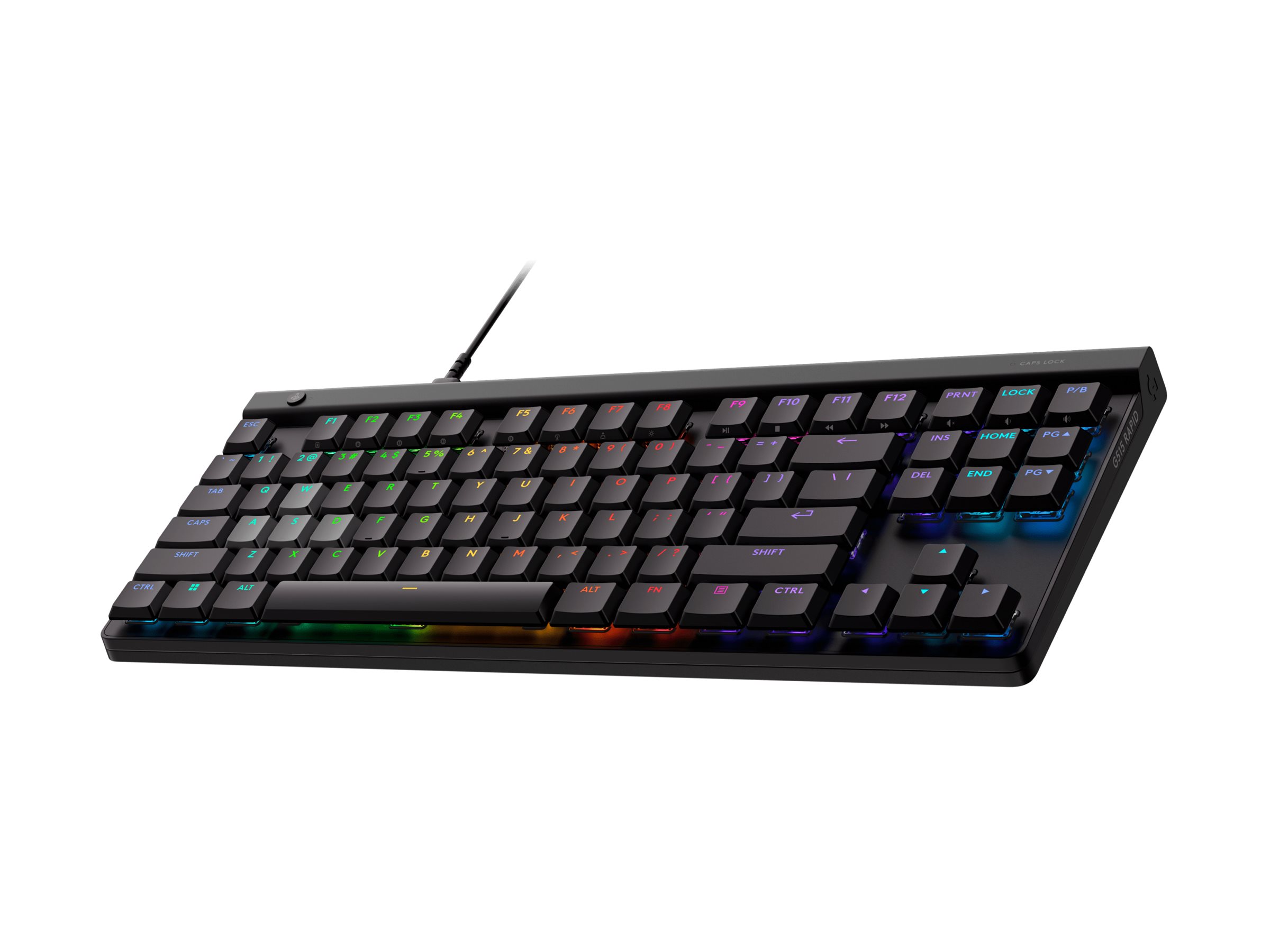 Logitech G G515 RAPID - Tastatur - lav profil, analog - TKL - bagbelyst - USB - QWERTY - US International - sort