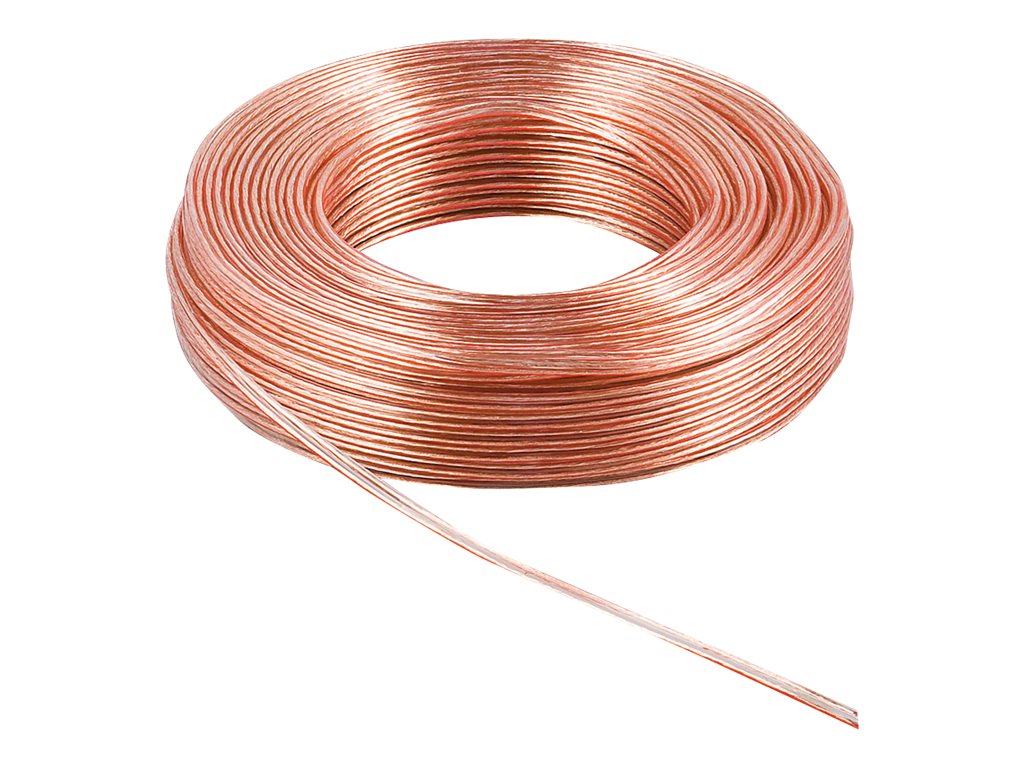 Goobay Højttalerkabel transparent CU 10 m rulle, tværsnit 2 x 0,5 mm²