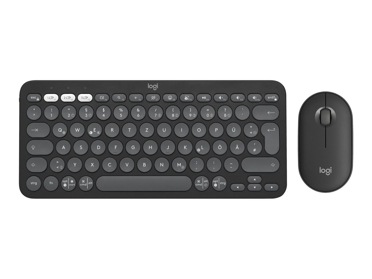 Logitech Pebble 2 Combo - Tastatur & Mus sæt - Tysk - Pink