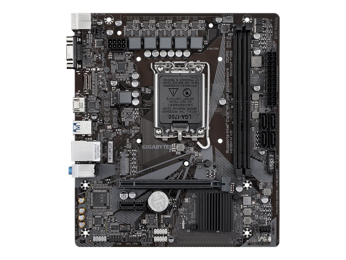 GIGABYTE H610M H V2 Bundkort - Intel H610 - Intel LGA1700 socket - DDR5 RAM - Micro-ATX